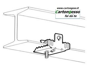 Clip in acciaio fosfatato con vite M6 disegno 2