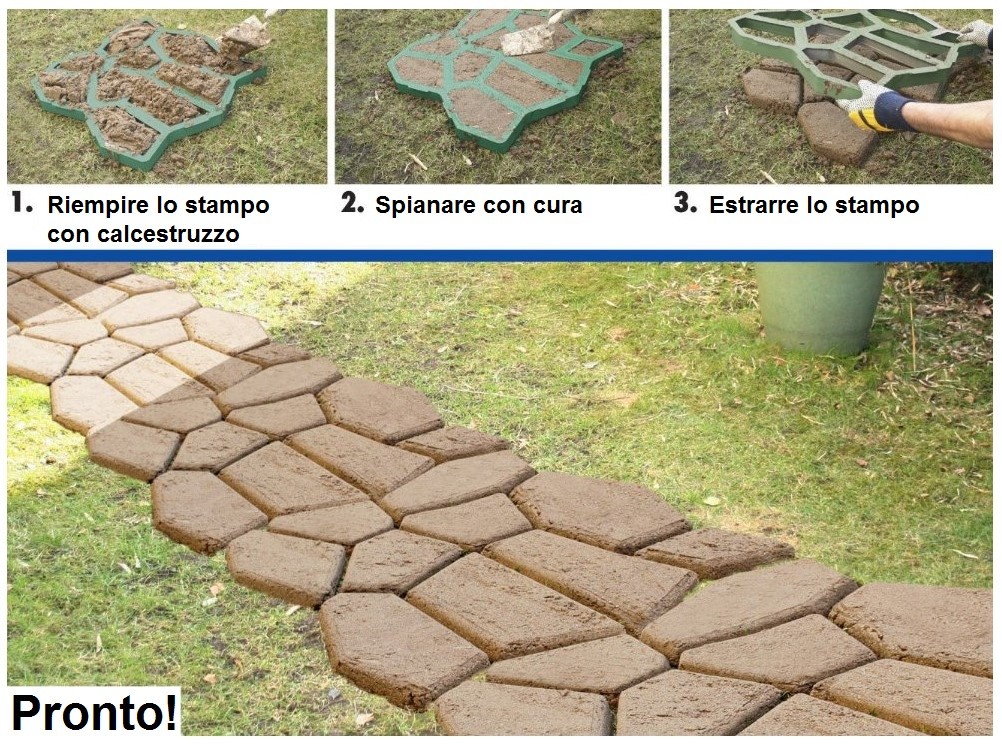 Stampi per la pavimentazione del giardino effetto pietra ... Rocce da giardino prezzi