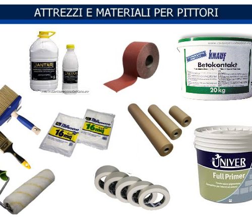 Attrezzi e materiali per pittori