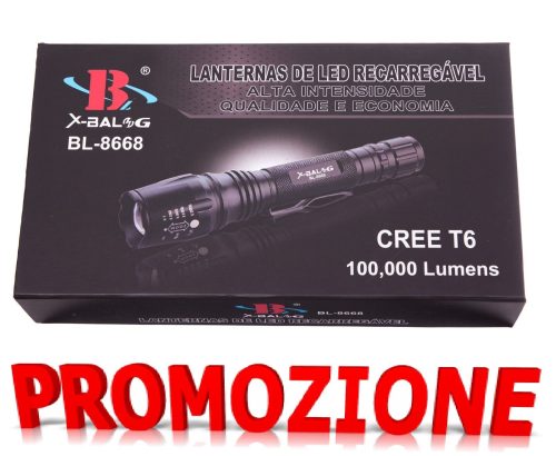 TORCIA RICARICABILE 6W XM-L2 T6 CREE LED ASALITE - TORCE LED