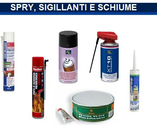Spray, sigillanti e schiume