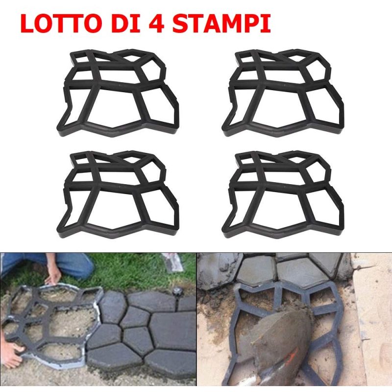 4 Stampi per la pavimentazione del giardino effetto pietra 43 x 43 - immagine 2