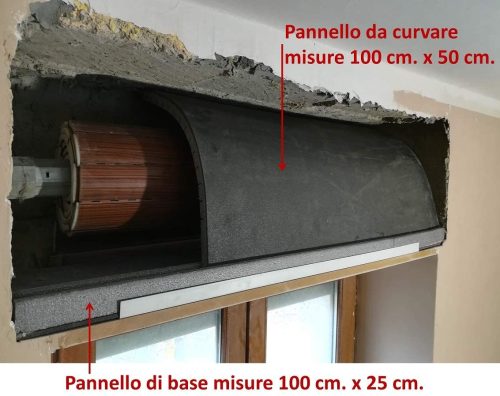 pannello da curvare materassino curvo coibentazione termica acustica cassonetto avvolgibili tapparelle cartongesso