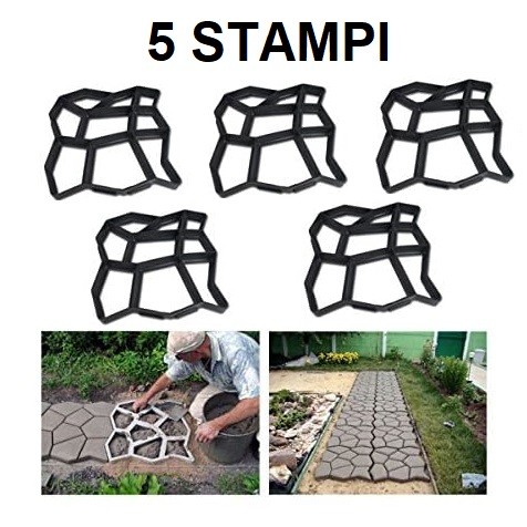 Stampo per Vialetto da Giardino Stampo per Cemento Forma per Selciato in  Cemento o Pietra Pavimentazione Esterna Pietra Pavimenti Giardino