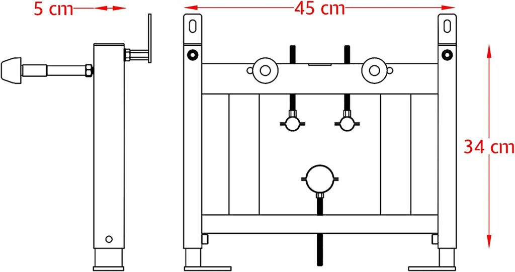 scheda tecnica telaio Giorgy per bidet sospeso