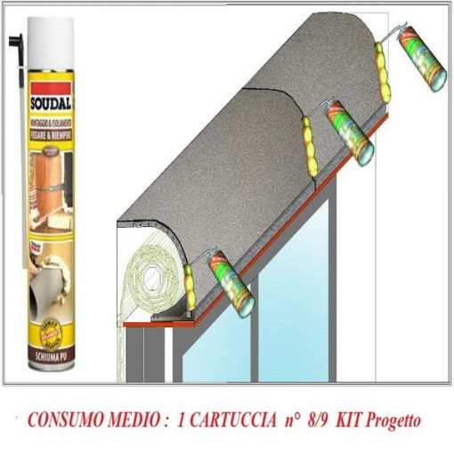 BOMBOLETTA-SCHIUMA-POLIURETANICA-PER-ISOLAMENTO ACUSTICO E TERMICO-KIT CASSONETTO