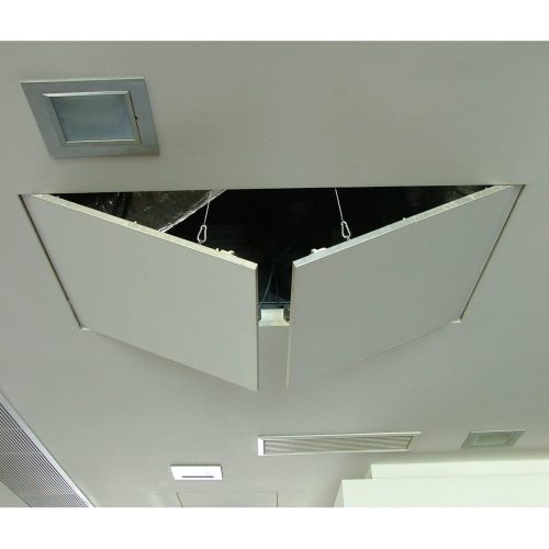 apertura a pancia di aeroplano per controsoffitto doppia anta cartongesso soffitto