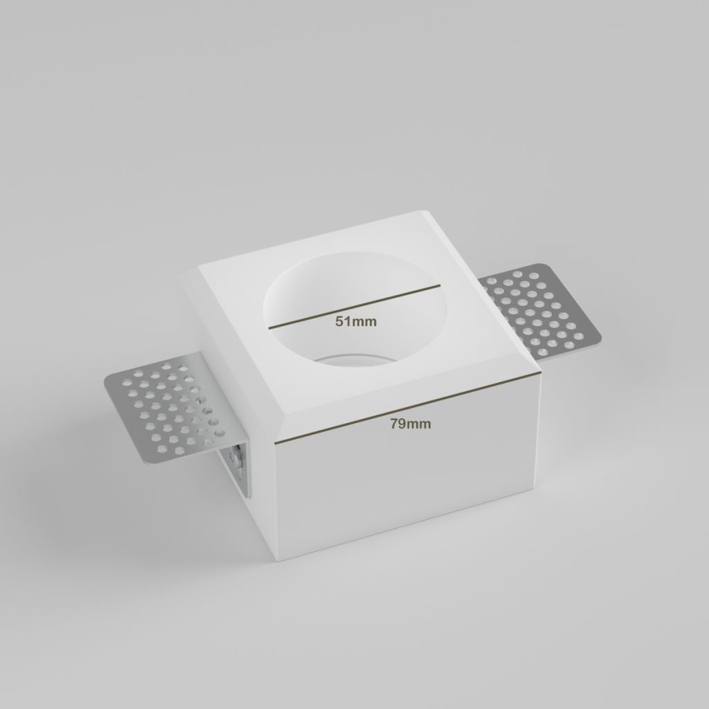 faretto in gesso per filo soffitto