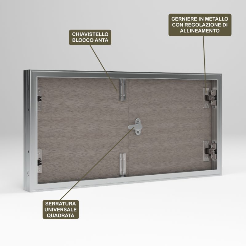 chiusura con chiave o maschio quadro per sportelli da esterno