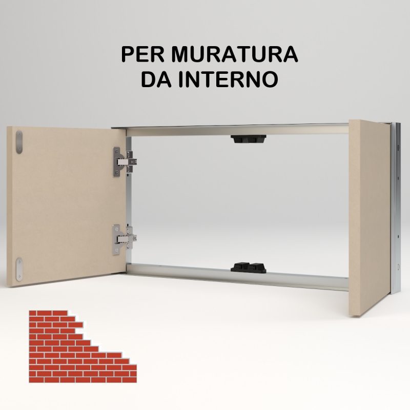 Doppio Sportello incernierato Filo Muro per strutture murarie da interno - GiDI -sportello botola doppia anta per muratura interna - ispezione