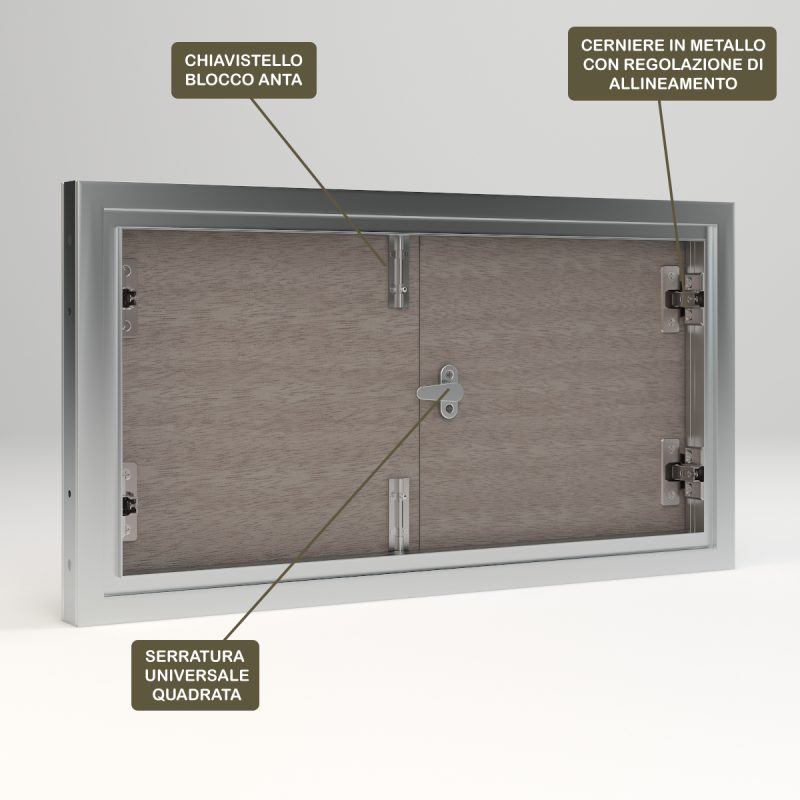 sportello con chiave a maschio quadro o con chiave