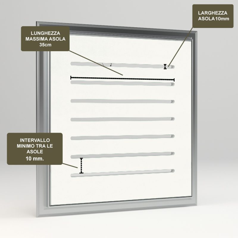 anta in plastica PVC con asole di ventilazione