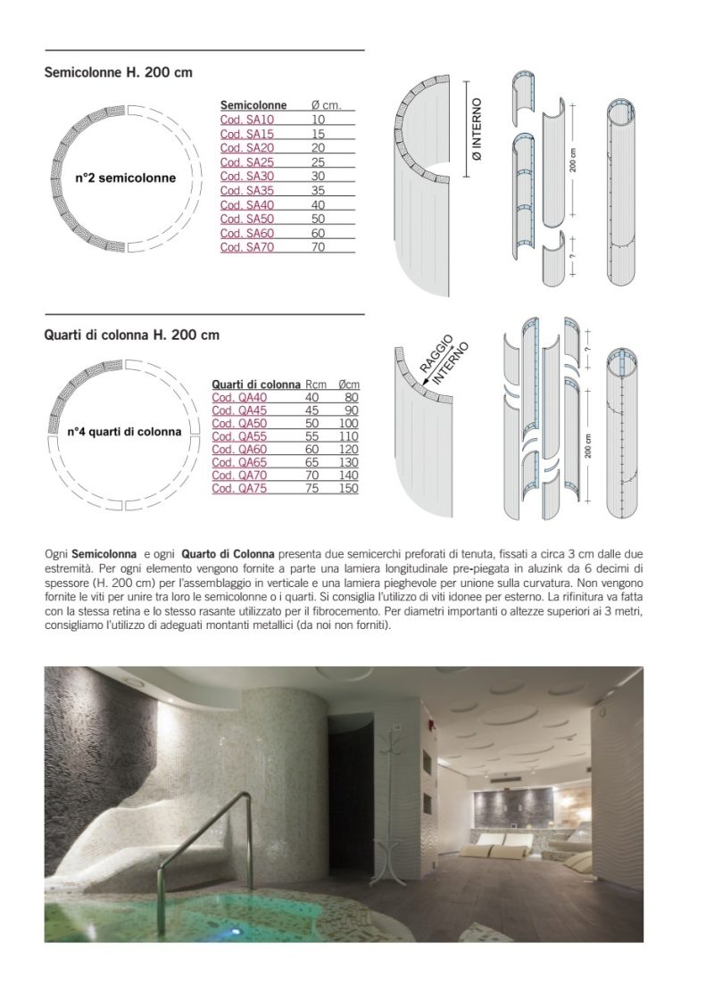 colonna semicolonna quarto di colonna da esterno
